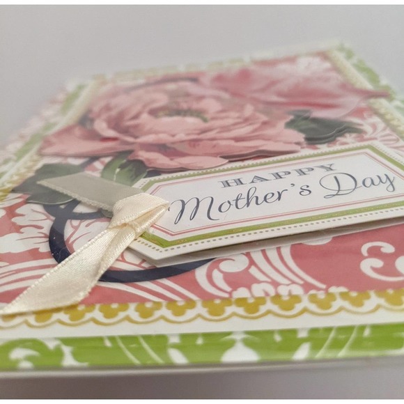 Anna Griffin Happy Mother's Day 3D Blush Pink Flower Rose Tag Greeting Card - Picture 3 of 6